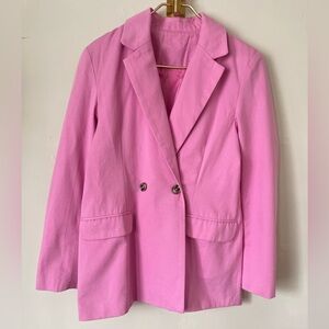 Elegant retro casual Pink Women's Blazer size S oversize style